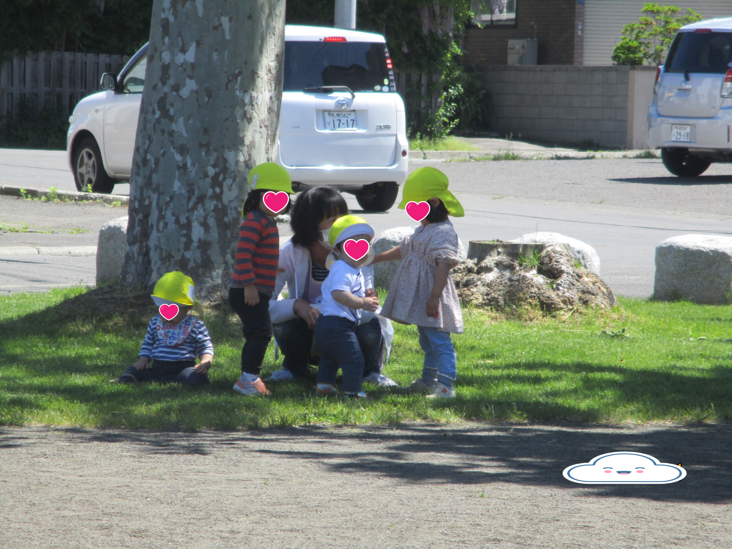 新川園　公園に行って色々な素材を楽しんだよ(^▽^)/