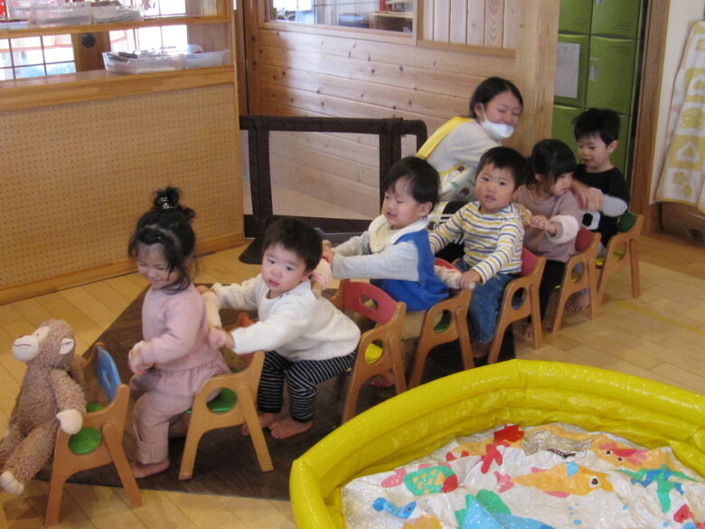 屯田園　１歳児クラス『 もりのおふろやさん』ごっこ😊