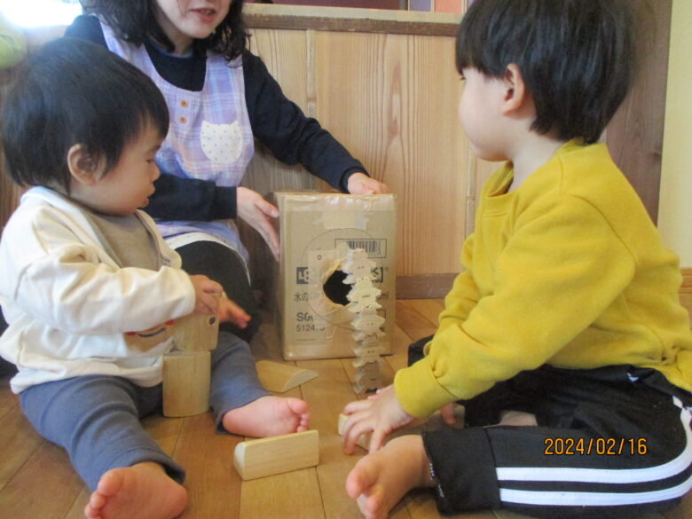 藤野園　空気砲で遊びました♪