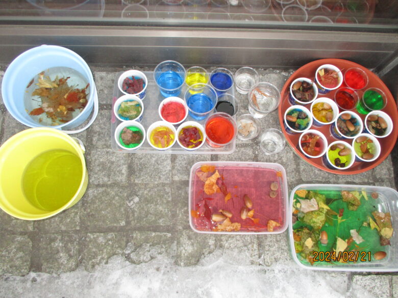 藤野園　くり組くるみ組　木育活動　氷作り