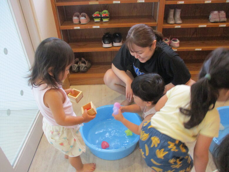 新川園　今季初！水遊び！