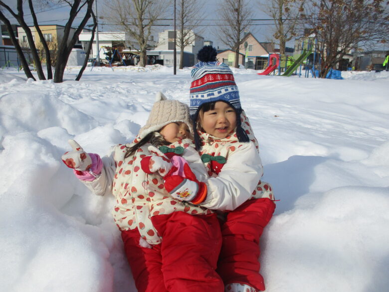 新川園 雪遊び