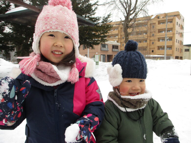 白石園　公園で雪遊び⛄