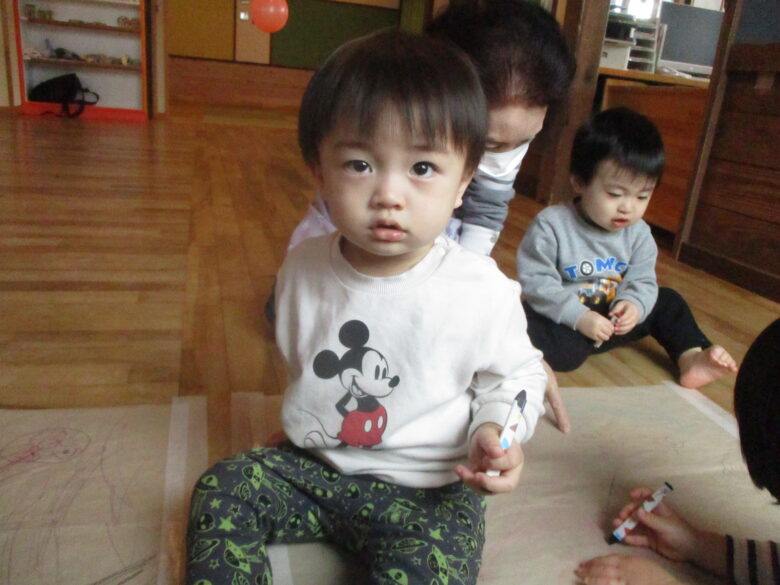 藤野園　風船で野球ごっこ