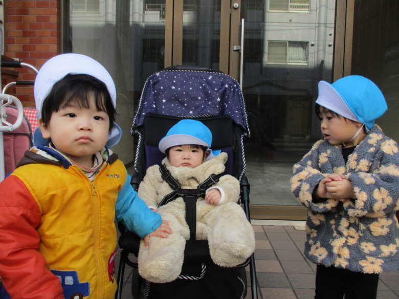 白石園　どんぐり組・くるみ組お散歩☺️