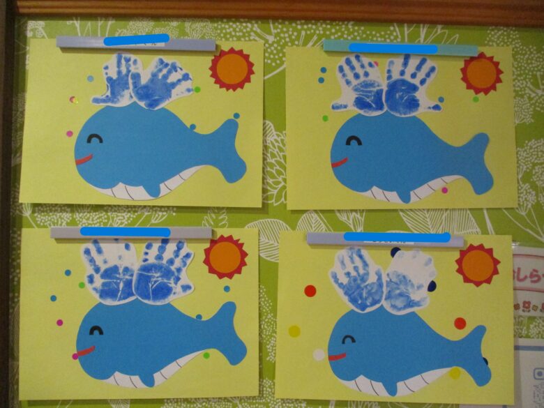 白石園 どんぐり組8月の制作🐋✨