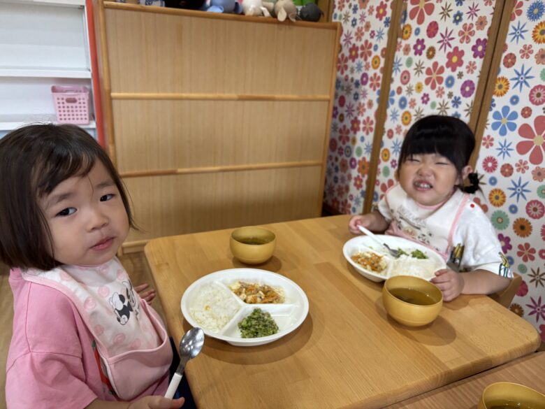 白石園　くり組　公園遊び＆今日の給食